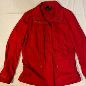 Love Tree Red Utility Jacket with Snap Pockets